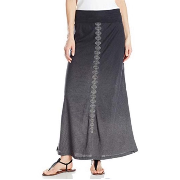 PrAna Benita Maxi Embroidered Ombrรฉ Striped Skirt - Picture 8 of 13